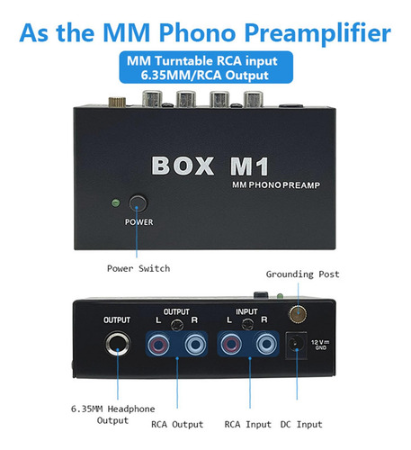 Box M1 Phono Preamplificador Fonógrafo Preamplificador Mini