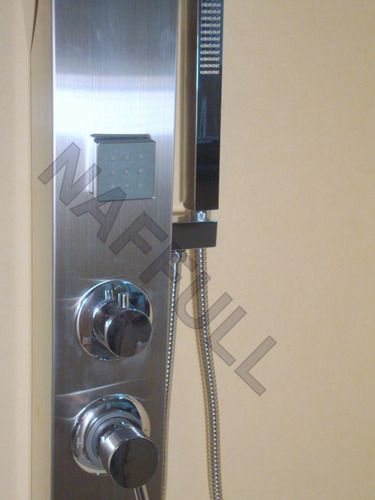 Imagen 3 de 7 de Columna De Ducha Panel Con 3 Jets Acero Naffull