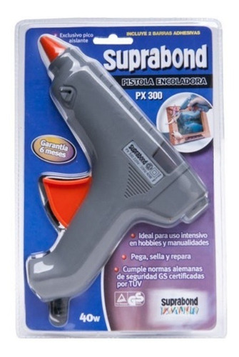 Pistola Encoladora Silicona Suprabond Grande 40w Hot Melt 