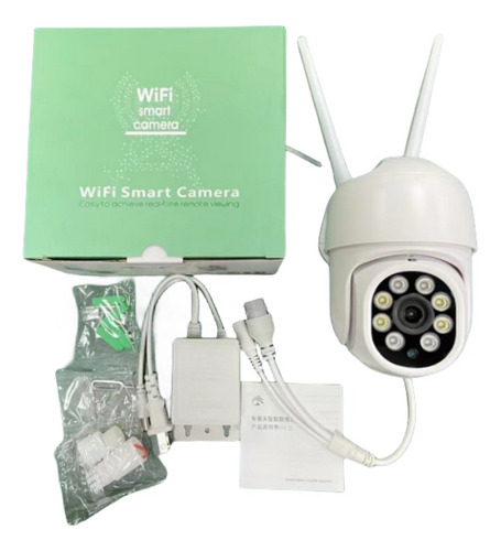 Cámara Seguridad Exterior Wifi Visión Panorámica 360° Blanco