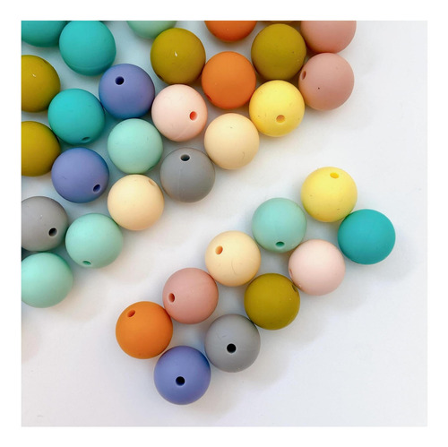 15 Mm 100pcs Cuentas Redondas De Silicona, Perlas De De Para