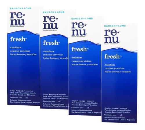 Imagen 1 de 7 de Renu Fresh Solución Multiproposito X 120ml X 4 Unidades