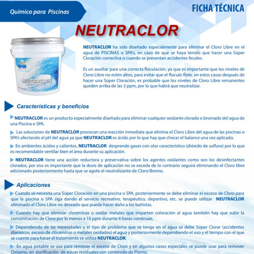 Neutraclor Spin ( Neutralizador ) Para Alberca 5 Kg Ds Blanco