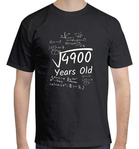 Playera De Cumpleaños 70 Raíz Cuadrada De 4900