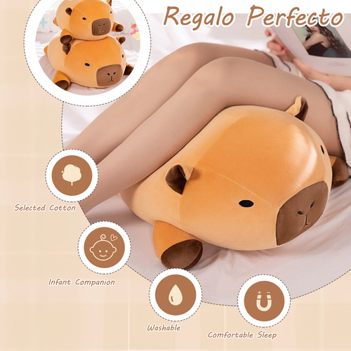 Almohada De Felpa De Peluche Capibara Larga Para Dormir 42cm