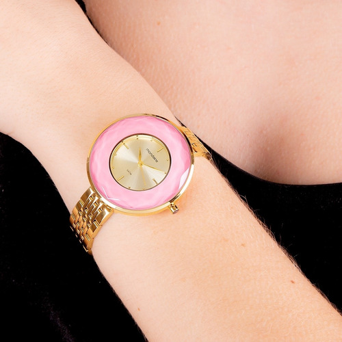 Relógio Feminino Mondaine Analógico 99276lpmvde3 Fundo Rosa