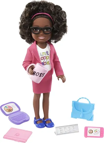 Muñeca Barbie Chelsea pequeña con traje de baño de playa, estampado de