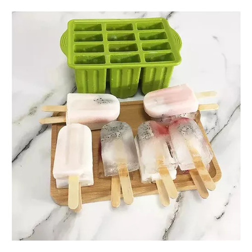 Forma De Picolé De Silicone Com 12 Cavidades - Verão 2025