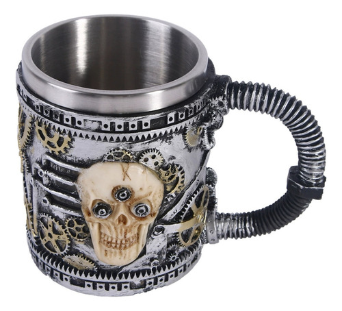 Taza Tazon Mug Calavera Acero Inoxidable 350ml Vikingos G25