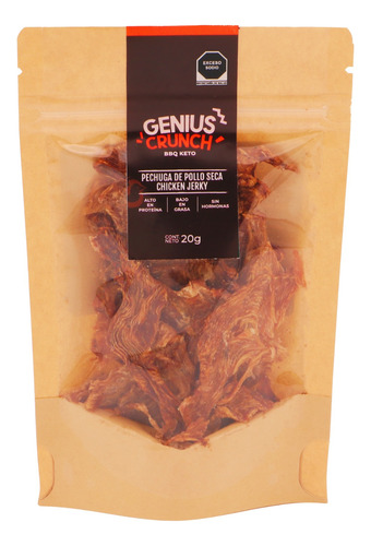Genius Crunch Carne Seca Pechuga De Pollo Bbq Keto 20g