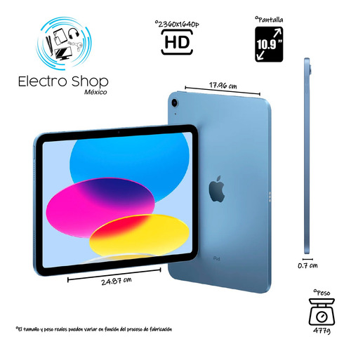 iPad Tablet Apple 10.9 10ma Generación Wi-fi 256gb Azul