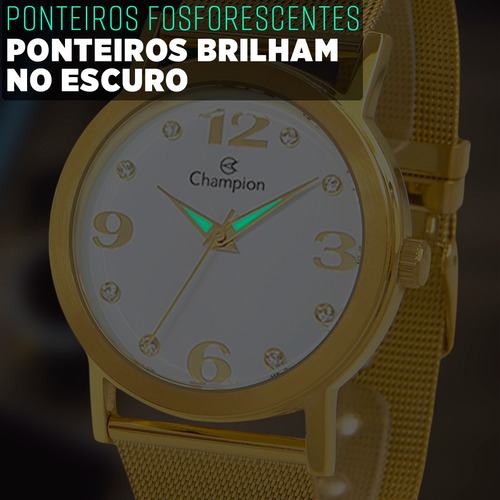 Reloj cuadrado Champion CN25369w para mujer, collar y pendientes, color de correa, bisel dorado, color de fondo dorado, color blanco 1