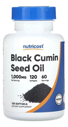 Nutricost Óleo Da Semente De Cominho Preto, 1.000mg, 120cap Sabor Sem Sabor