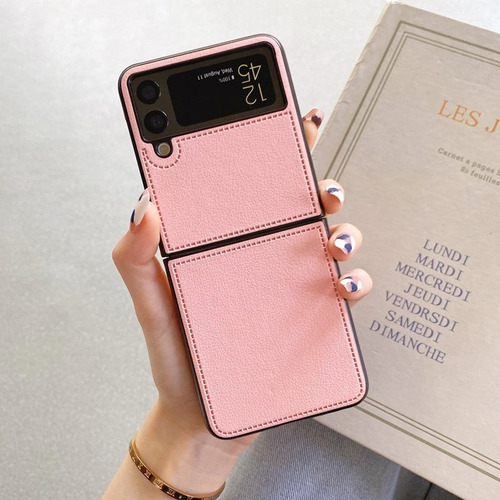 Funda De Piel De Lujo De Color Morado Para Galaxy Z Flip 5 4 3 6 Z Flod 2 3 4 5 6 Find N2 N3 X Flip Xiaomi Mixflip Mix Flip