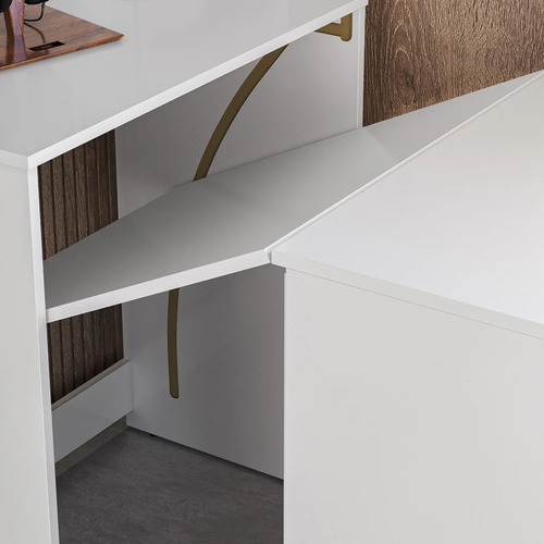 Estante Escrivaninha Com Mesa Bancada Retrátil Salt Branco