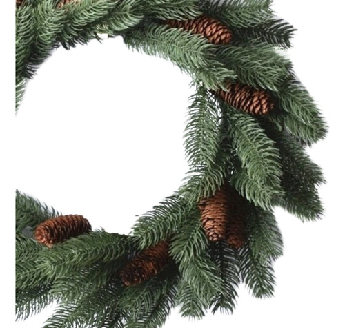 Guirlanda Natalina 55 Cm Verde Aramada Com Pinhas Natalina Cor Verde - Pinhas