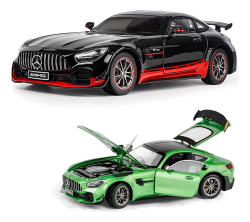 Benz Amg Gtr Miniatura Metal Coche Con Luces Y Sonido 1/18