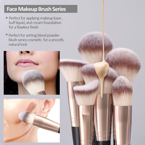 Brochas De Maquillaje, 18 Piezas De Brochas De Maquillaje...