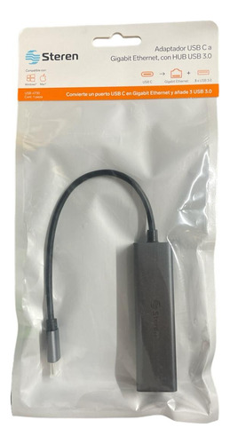 Steren Adaptador Usb A A Gigabit Ethernet 3 Con Usb 3.0 Color Negro