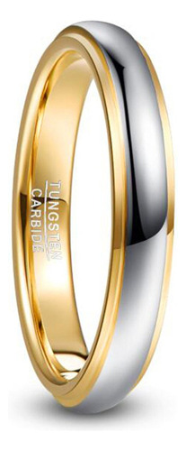 Anillos De Boda De Tungsteno De 4 Mm For Man Gold Silver