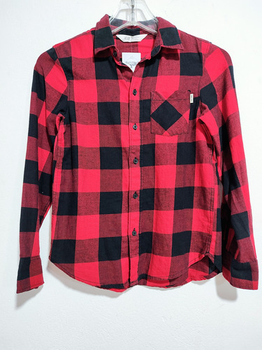 Camisa Manga Larga H&m Diseño Cuadrille Impecable