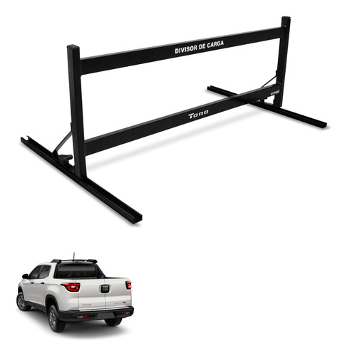 Divisor Cargas Caçamba Fiat Toro 2022 2023 Aço Preto
