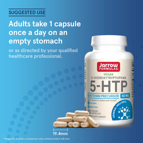 Suplemento Jarrow Formulas 5-htp 90 Cápsulas Vegetais De Mel