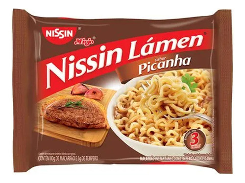 Kit Com 5 Miojo Nissin Lamen Picanha 85g