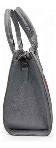 Bolsa De Piel De Cocodrilo Color Rosa Y Gris Para Dama