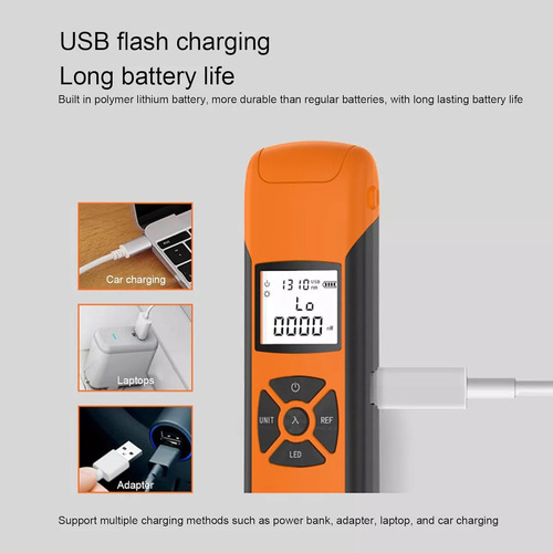 Medidor De Potencia De Fibra Óptica Recargable Por Usb