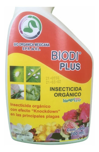 Insecticida Orgánico Para Huerto Y Jardín Biodi Plus 700ml
