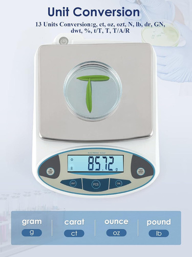 Báscula Digital Alta Precisión Con Pantalla Lcd 500g 0,01g