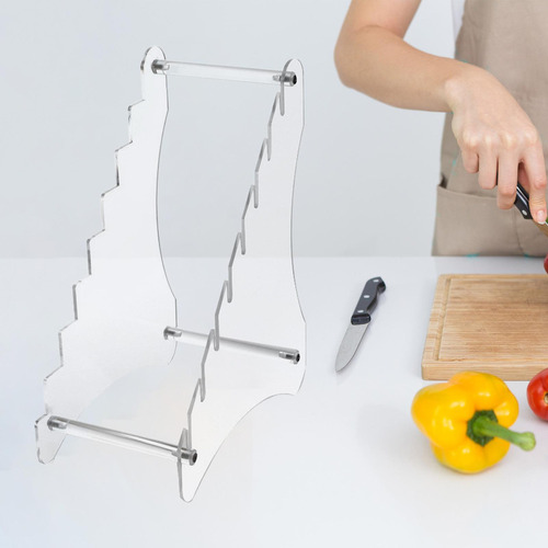 I Suporte De Faca De Mesa Acrílico Rack De Claro 15cm