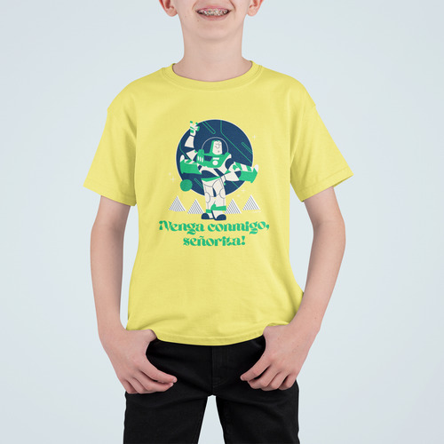 Pixar Playera Infantil Toy Story Buzz Modo Español Oficial