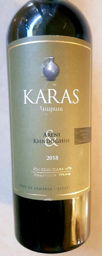 Vino Armenio Karas Areni & Khndoghni 2018 (valle De Ararat)