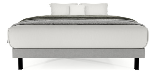 Base De Cama Queen Size Madera Tapizada Colchones Recamaras Gris