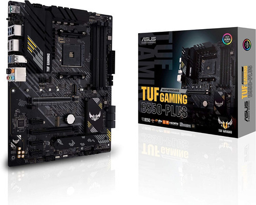 Placa madre Asus Tuf Gaming B550-plus Am4 Ddr4, color negro