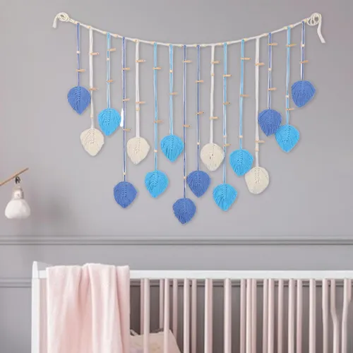 Tapiz Tejido De Hojas, Macramé Para Colgar En La Pared,