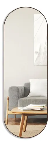 comprar Espelho ovalada de parede Rei Dos Vidros Oval 150x50 do 1.5m x 50cm com 1.5m de diâmetro quadro marrom