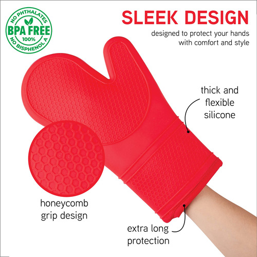 Juego De Guantes De Cocina Para Cocinar Con Silicona De Colo