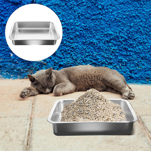 Caja De Arena Para Gatos De Acero Inoxidable Cat Toys
