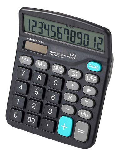 Calculadora Básica De Doble Alimentación, Portátil, 12 Dígit