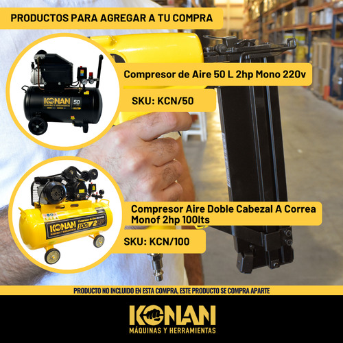 Konan KCE/21 Clavadora/engrampadora Neumática 2 En 1
