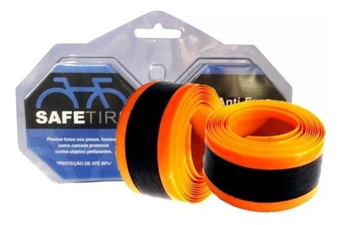 Fita  Antifuro Safetire P/ Pneus Aro 27/700x23 - Laranja