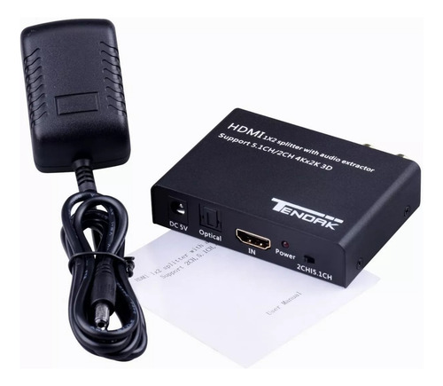 Bifurcador Hdmi 4k Con Extractor De Audio Spdif