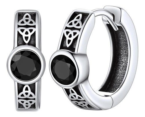 Chicsilver Pendientes De Aro De Plata Para Hombre Con Nudo C