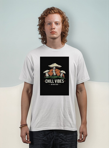 Polera Estampada Hombre Cx Naturaleza Hongos Relax