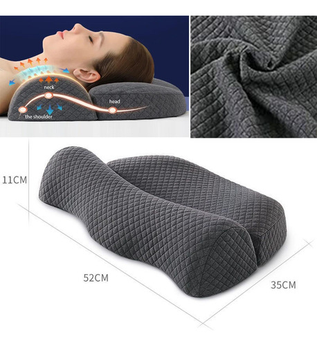 Almohada Para El Cuello Almohada De Cama Ergonómica Gris