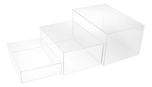 3 Peças Buffet Risers Food Risers Para Exibição De Claro