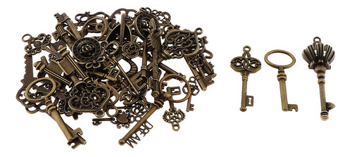 [ 46 Piezas De Bronce Antiguo Esqueleto Encantos Clave